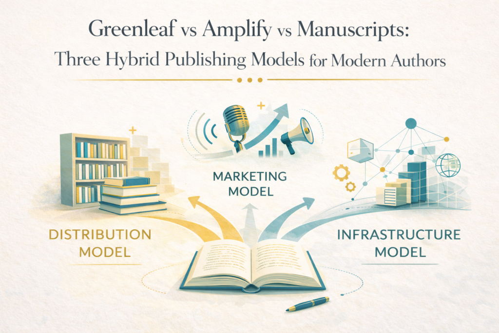 Greenleaf, Amplify, and Manuscripts represent three structurally different hybrid publishing models, distribution-driven, marketing-driven, and infrastructure-driven, and the right choice depends on the strategic role the book must play in an author’s professional ecosystem.

Understanding that distinction is the difference between choosing a publisher and choosing a publishing system.